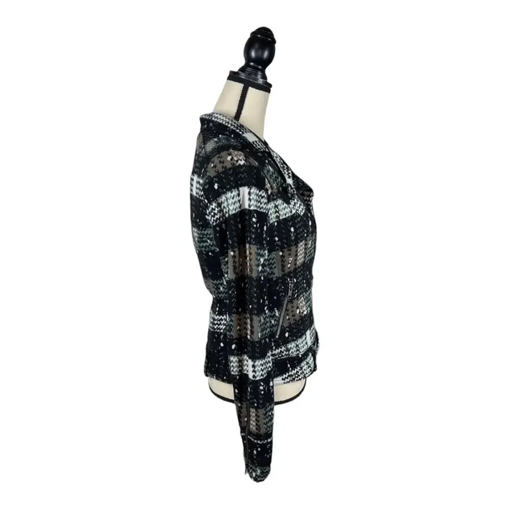 Free People Vintage Printed Moto Zip Jacket
